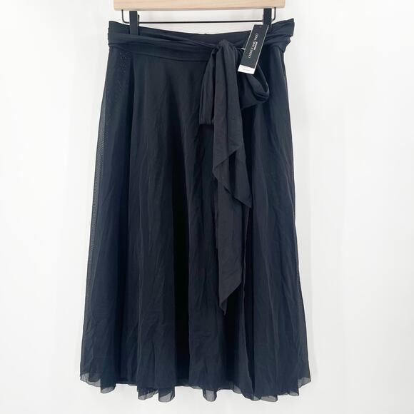 CARMEN MARC VALVO Swim Skirt Large Beach Cover-Up Sheer Slits Pull On Tie Waist - Picture 2 of 16